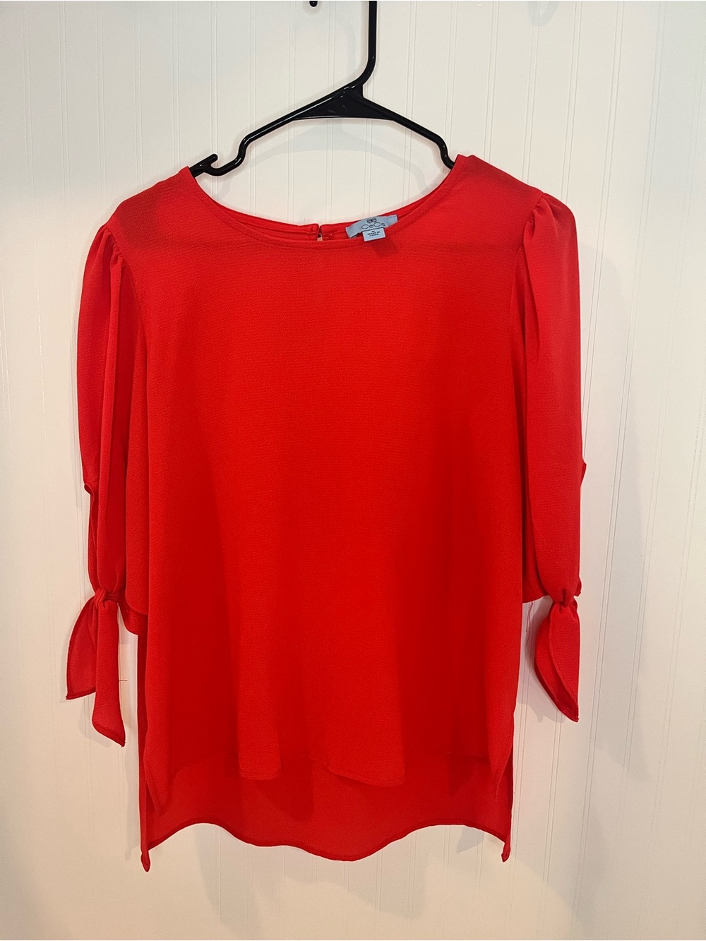 CeCe Red Tie-Sleeve Blouse